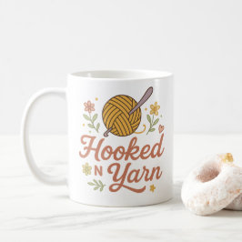 Caneca De Café Hooked on Yarn Cute Crochet Lover Design for Craft