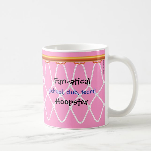 Caneca De Café Hoop de basquete Net_Fan-atica modelo_rosa (Direita)