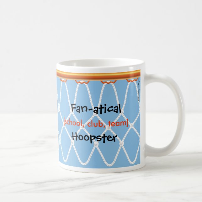 Caneca De Café Hoop de basquete Net_Fan-atical modelo_azul (Direita)
