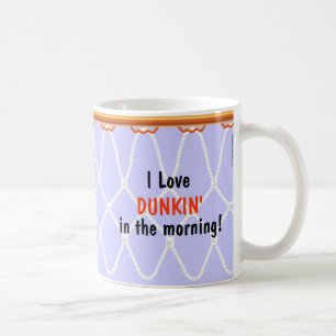 Caneca De Café Hoop de basquetebol Net_I Adoro Dunkin'_lavanda