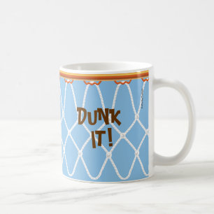 Caneca De Café Hoop Net_Dunk de basquetebol!_em azul