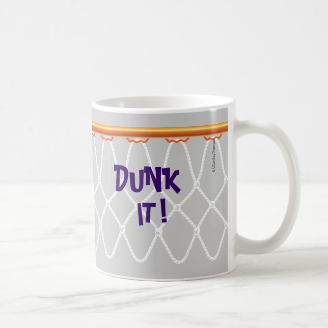Caneca De Café Hoop Net_Dunk no basquetebol!_na cinza (Direita)