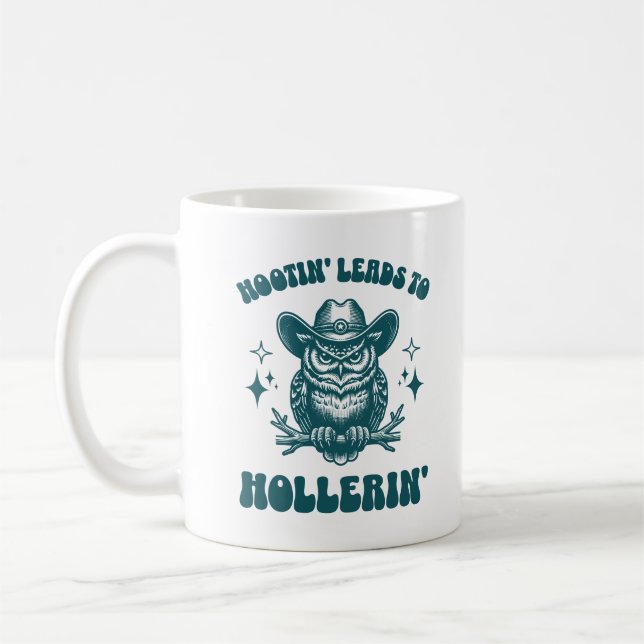 Caneca De Café Hoots Leva Hollerin'Funny Western Cowboy (Esquerda)