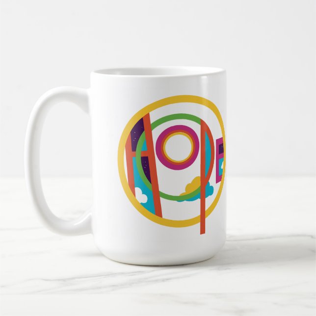 Caneca De Café Hope Abstrato Moderna Art Smilelines Mug (Esquerda)