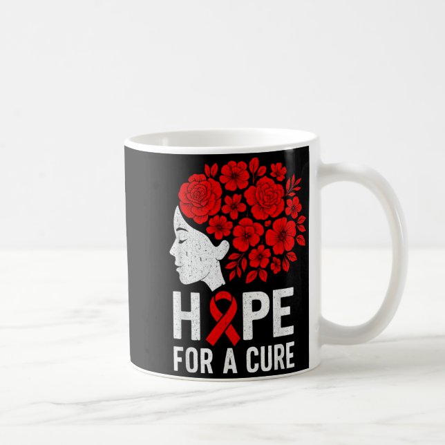 Caneca De Café Hope Aids Butterfly Red Ribbon Hiv Aids Awareness  (Direita)