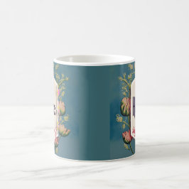 Caneca De Café Hope Blooms - Elegant Floral Typography 