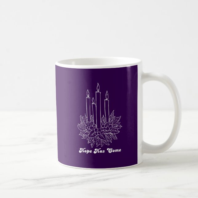 Caneca De Café Hope Has Come Christmas Candle Illustration (Direita)