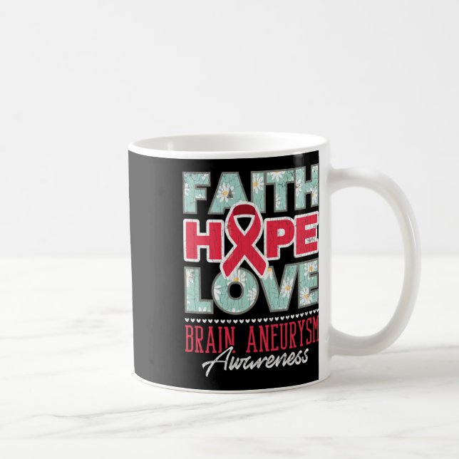 Caneca De Café Hope Love Brain Aneurysm Sensibilização Suporte Gr (Direita)
