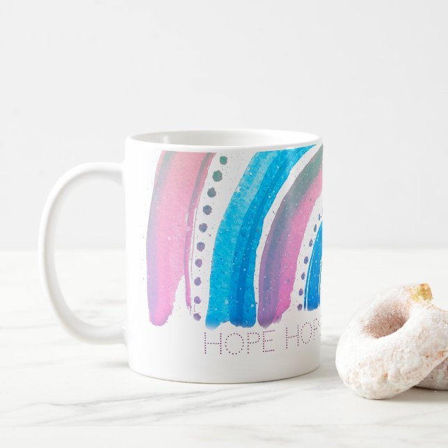 Caneca De Café HOPE Pastel Rainbow (Com Donut)