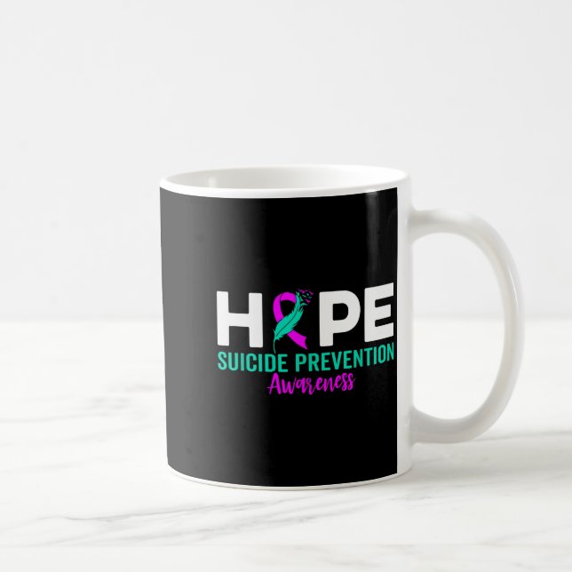 Caneca De Café Hope Suicide Prevention Ribbon Depression Suicide  (Direita)