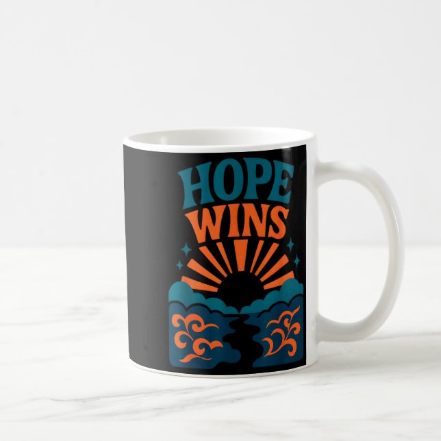 Caneca De Café Hope Wins Romans 15_13 Sunrise Ocean Christian  (Direita)