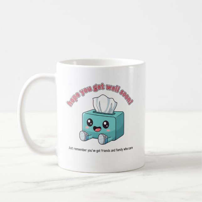 Caneca De Café Hope You Get Well Soon Cute Tissue Box Mug (Esquerda)