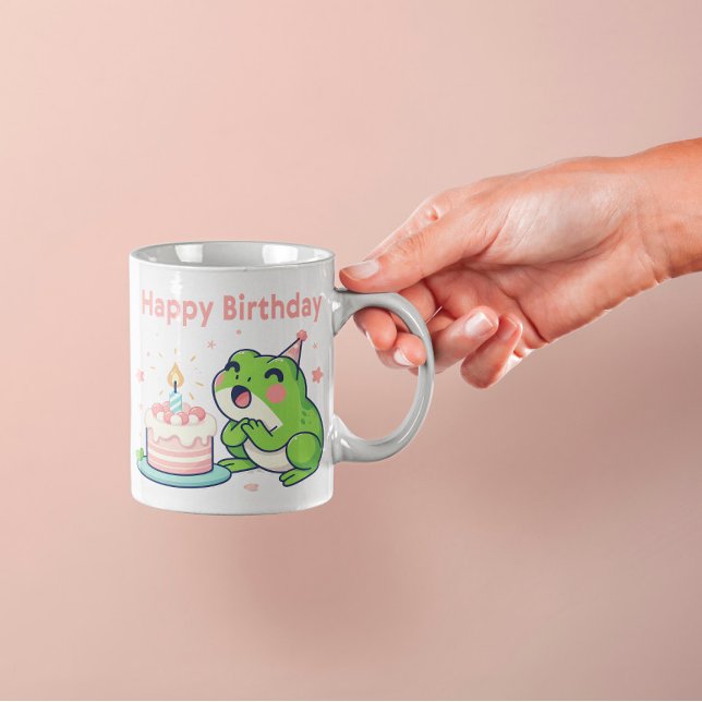 Caneca De Café Hoppy Aniversário Deseja: Sapo Adorável (Happy birthday Mug for frog lovers)
