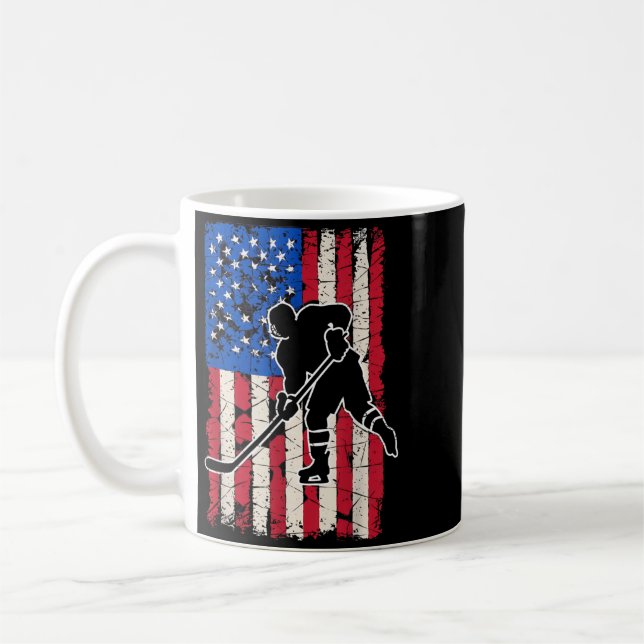 Caneca De Café Hóquei da Bandeira Americana (Esquerda)