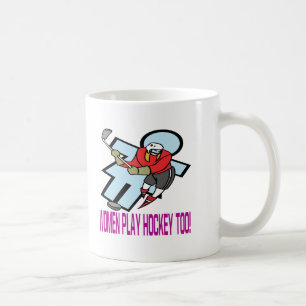 Caneca De Café Hóquei do jogo das mulheres demasiado