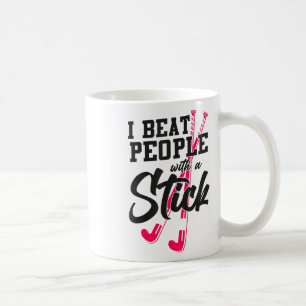 Caneca De Café Hóquei em Campo Eu Bato Pessoas Com Um Bastão _2