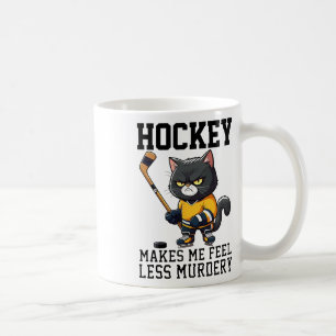 Caneca De Café Hóquei Me Faz Sentir Menos Assassino Gato Hóquei P