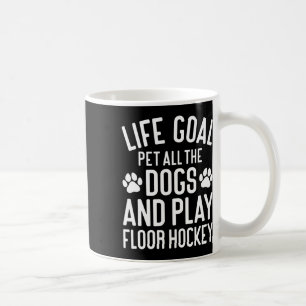 Caneca De Café Hóquei no Chão e Cachorros Engraçado Eu Amo Cachor