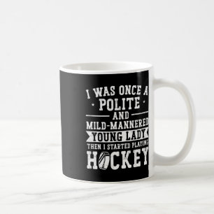 Caneca De Café Hóquei no Gelo Garota Vintage Eu Era Uma vez Uma P