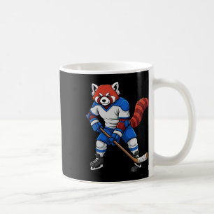 Caneca De Café Hóquei no Gelo Panda Vermelho Atleta Esportivo Ani