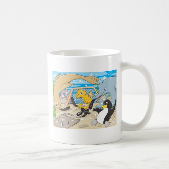 Caneca De Café Hóquei subaquático por animais (Direita)