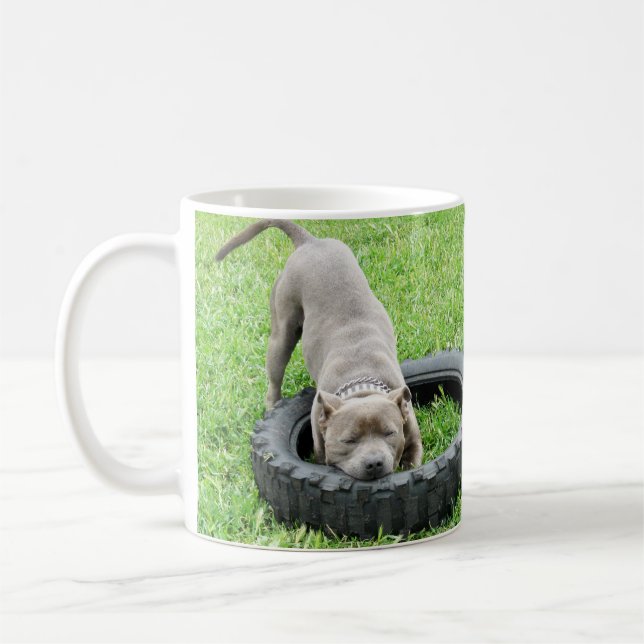Caneca De Café Hora Azul de Staffordshire Bull Terrier, (Esquerda)