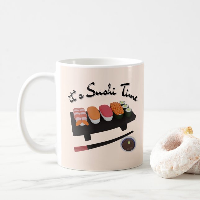 Caneca De Café Hora de Sushi, Sushi (Com Donut)