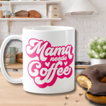 Hora do Café da Mamãe Tipografia Groovy Rosa Quent