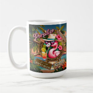 Caneca De Café Horário Feliz de Bebida Preciosa Flamingo Rosa