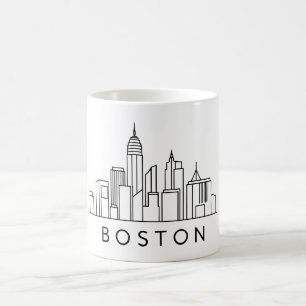 Caneca De Café Horizonte de Boston – Design de Paisagem Urbana