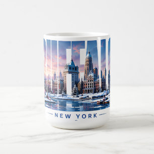 Caneca De Café Horizonte de Buffalo Nova York à Beira do Lago Mem