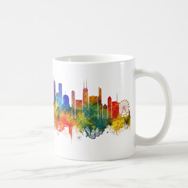 Caneca De Café Horizonte de Chicago Illinois (Direita)