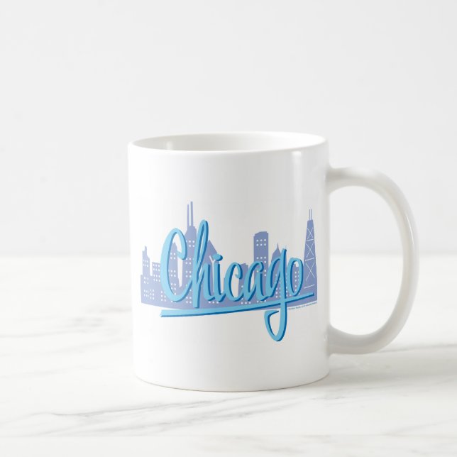 Caneca De Café Horizonte de Chicago Windy City (Direita)