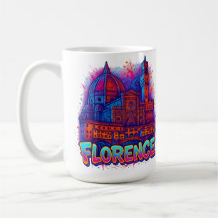 Caneca De Café Horizonte de Firenze Neon Pop-Art