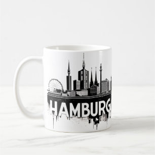 Caneca De Café Horizonte de Hamburgo na Alemanha – Paisagem Urban