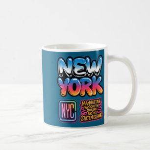 Caneca De Café Horizonte de Nova York Bronx Queens Manhattan esta