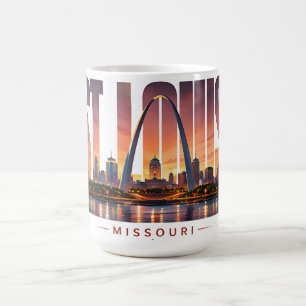 Caneca De Café Horizonte de St Louis Missouri Nome da Cidade Viag