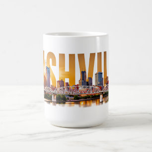 Caneca De Café Horizonte Musical de Nashville Tennessee Viagens