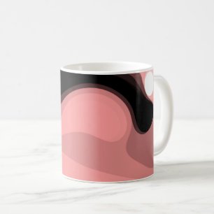Caneca De Café Horizonte Sunset: Abstrato cor-de-rosa, preto e br