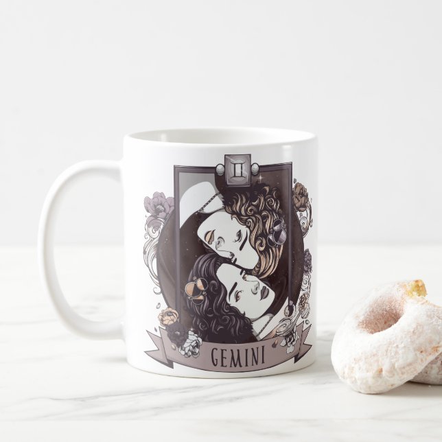 Caneca De Café Horoscope - GEMINI (Com Donut)