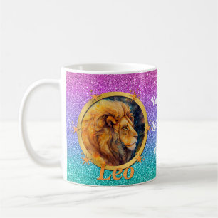 Caneca De Café Horóscopo de Leão em Ouro Um Motivador Inspirador