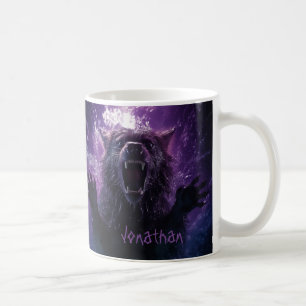 Caneca De Café Horror Roxo do Lobisomem Personalizado
