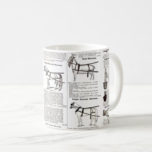 Caneca De Café Horse Antique Advertising Newpaper Art (Frente Esquerda)