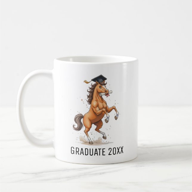 Caneca De Café Horse Graduation Personalized (Esquerda)