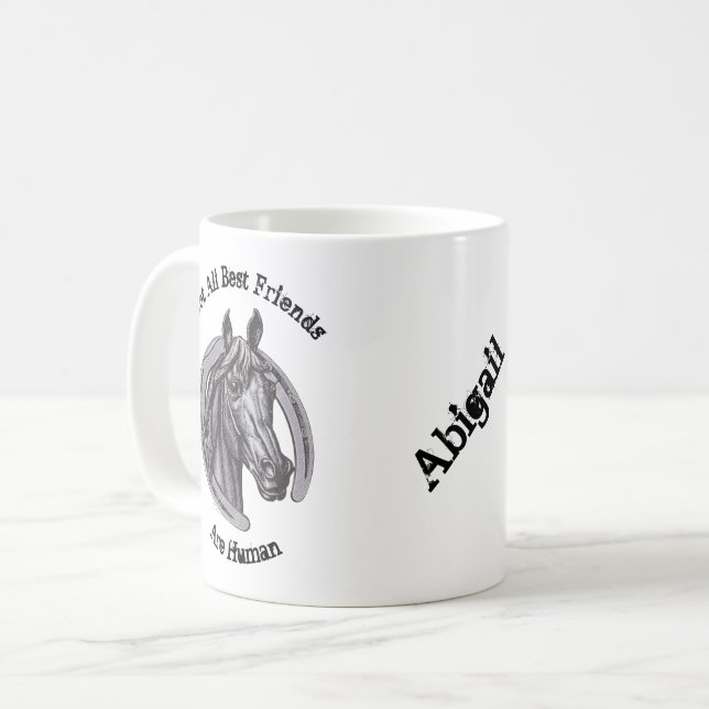 Caneca De Café Horse Lover Vintage Sketch (Frente Esquerda)