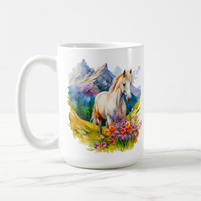 Caneca De Café Horse Series 15 oz Classic Mug (Esquerda)