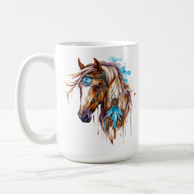 Caneca De Café Horse Series 15 oz Classic Mug (Esquerda)