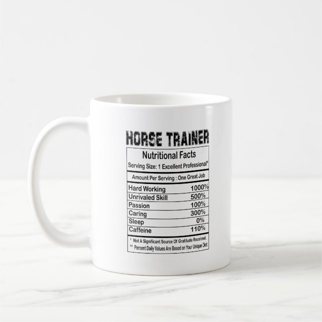 Caneca De Café Horse Trainer Nutritional Facts 11oz Mug (Esquerda)