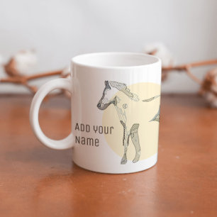 Caneca De Café Horso Unisexo Mínimo Moderno do Foal Moderno Perso