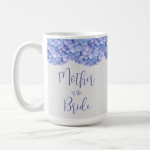 Caneca De Café Hortênsia Azul em Aquarela Mãe da Noiva 